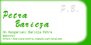 petra baricza business card